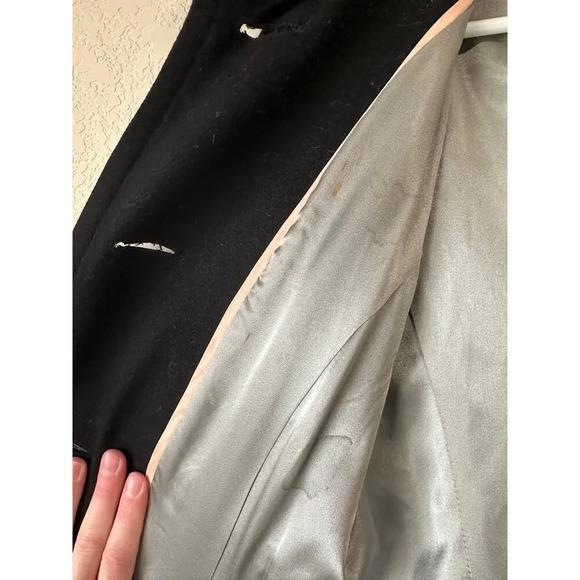 J. Crew Womens Size 4 Black Lady Day Coat Double Breasted Long Wool Peacoat - Picture 11 of 16